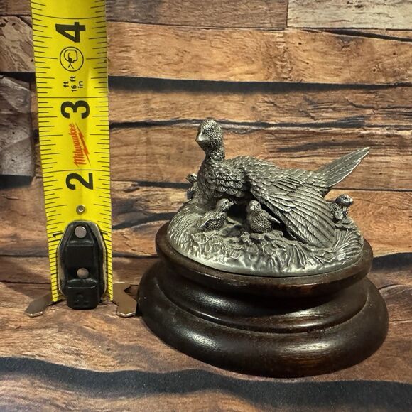 Ringneck Pheasant Hen and Chicks 1977 Chilmark Fine Pewter Signed and Numbered - Picture 7 of 8